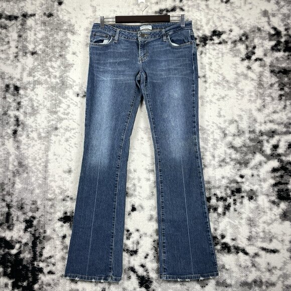 American Eagle Bootcut Jeans Womens Size 8 Long Medium‎ Wash Cowgirl Western - Picture 1 of 13